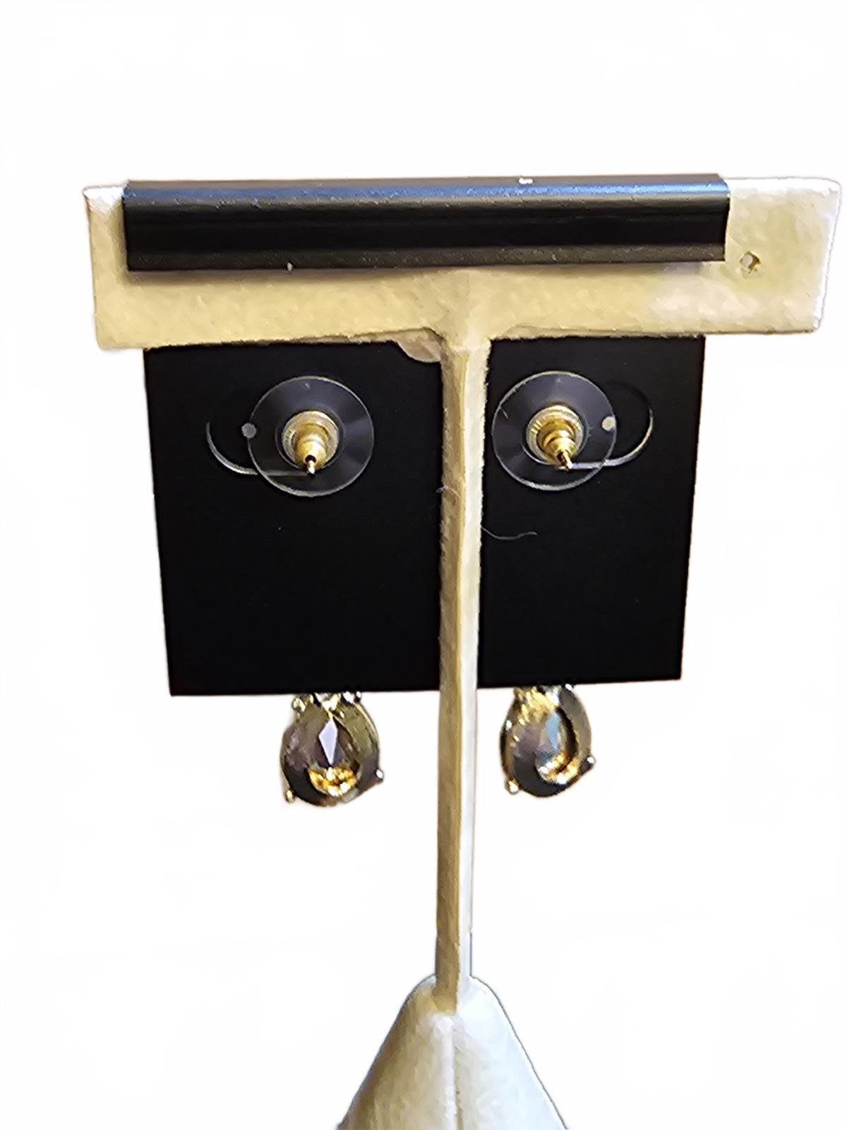 Saks Fifth Avenue Butterfly Earrings with Green Accents