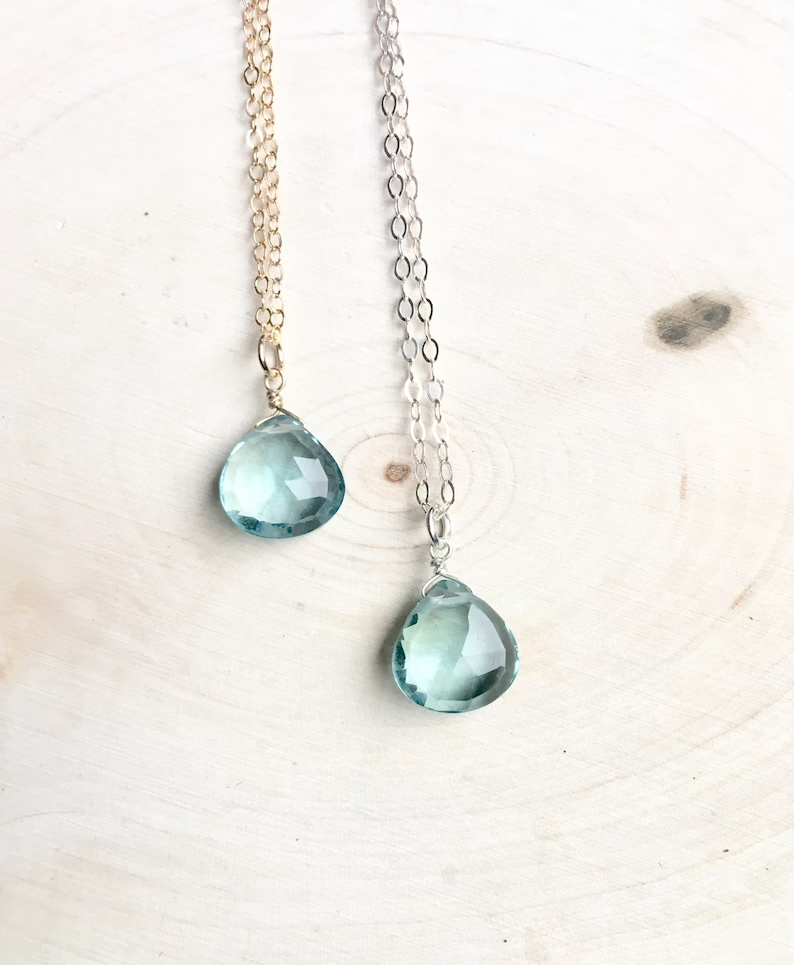 Dream Weaver Necklace - Aquamarine-14 k Gold Filled