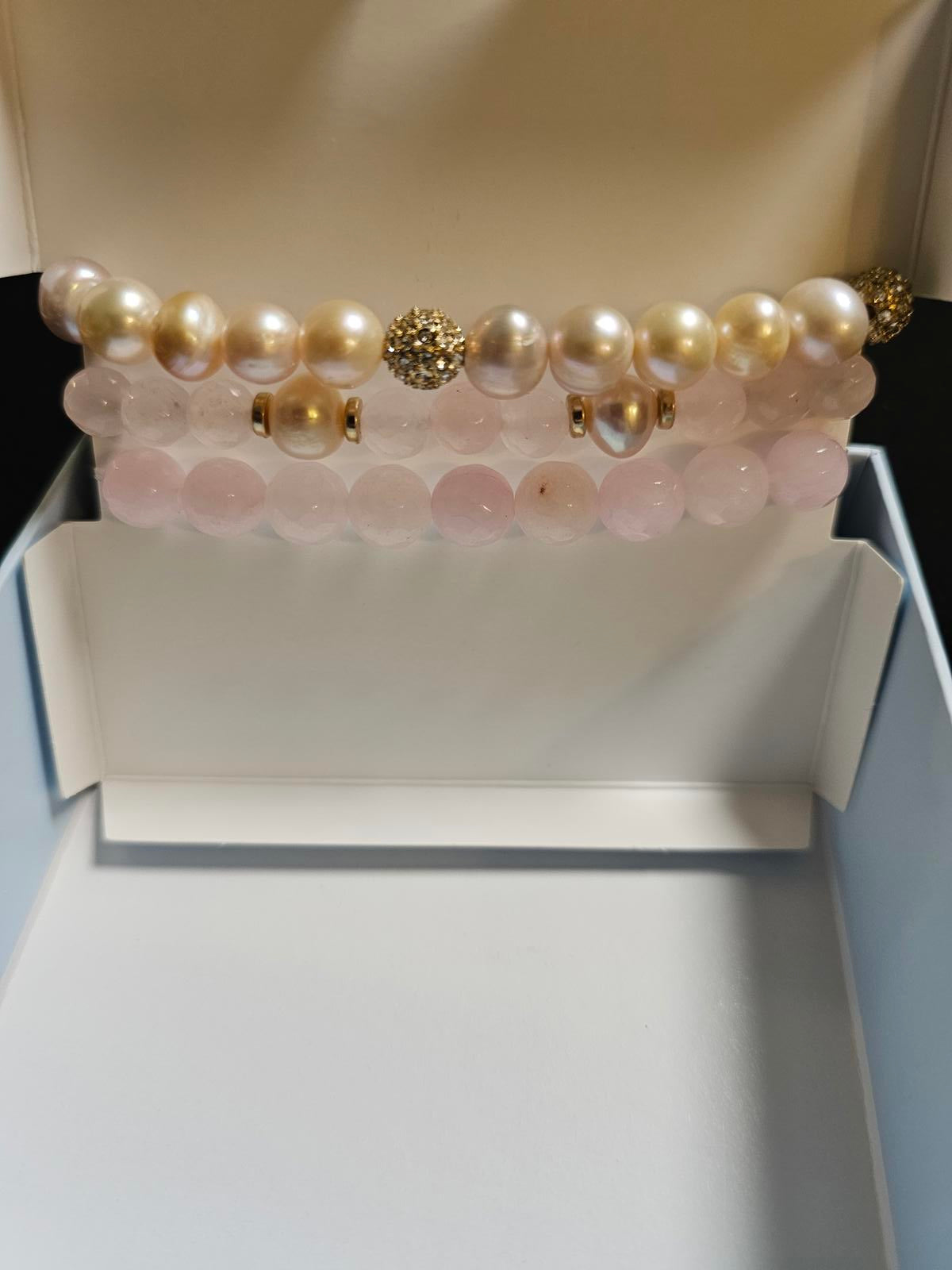 Tommy Bahama Pearl and Gemstone Stretch Bracelet Set