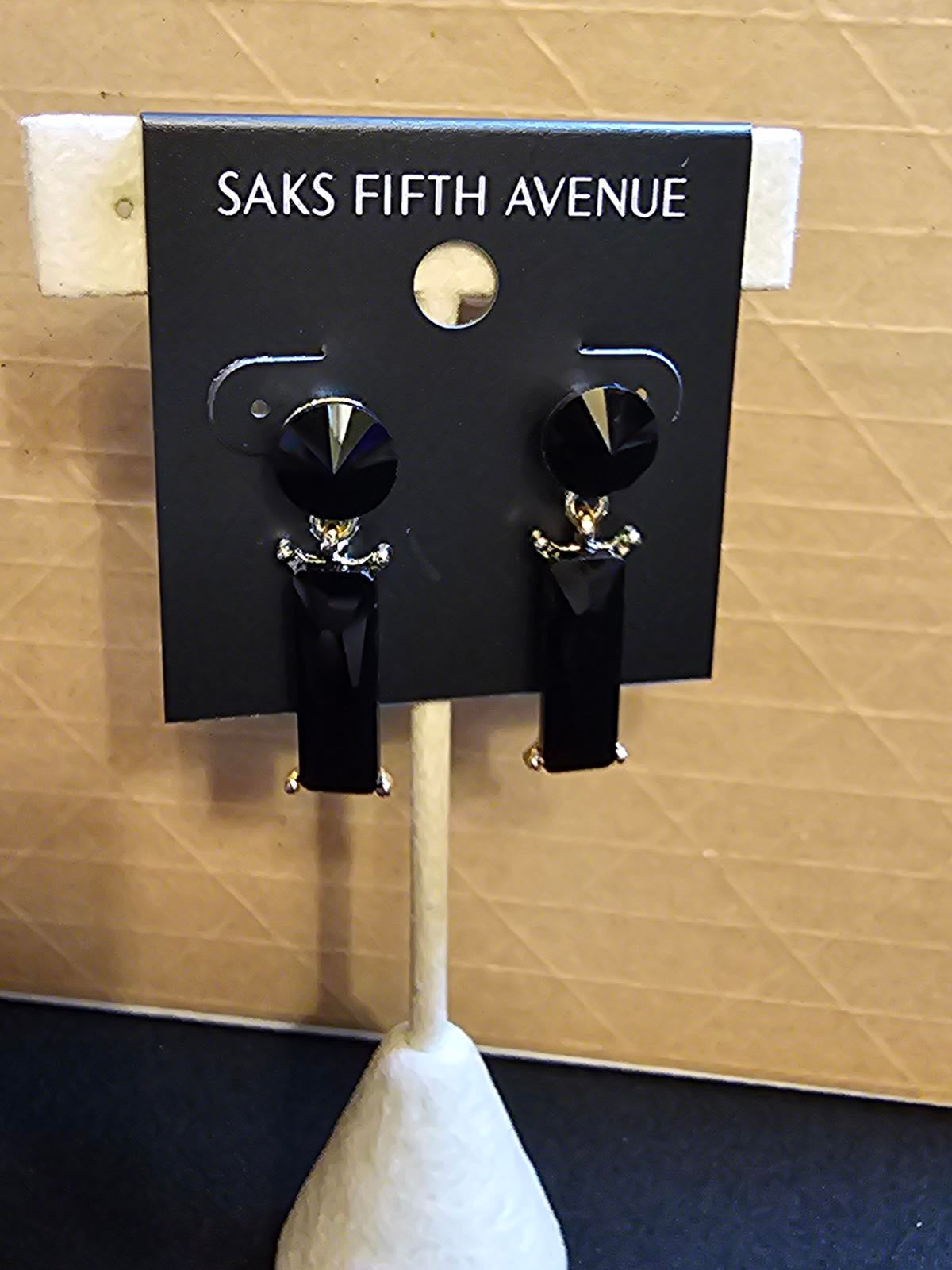 Elegant Saks Fifth Avenue Black Earrings
