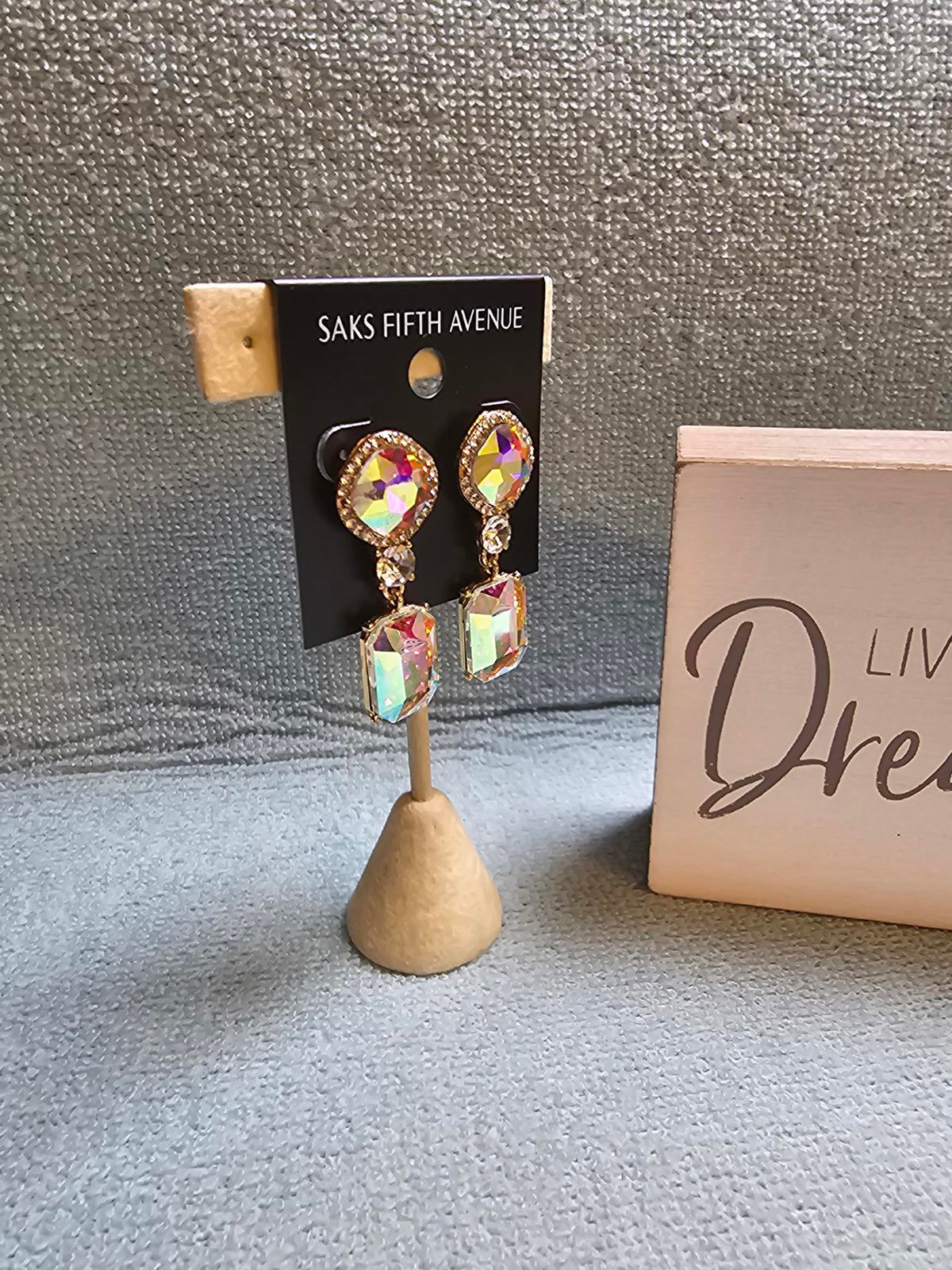 Saks Fifth Avenue Colorful Crystal Dangle Earrings