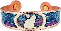 BR - Colorful Copper Magnetic Cat Bracelet - Beautiful adjustable COPPER cuff bracelet.