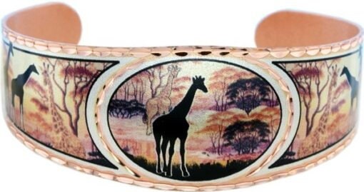 B - Giraffe Bracelet - Beautiful adjustable COPPER cuff bracelet.