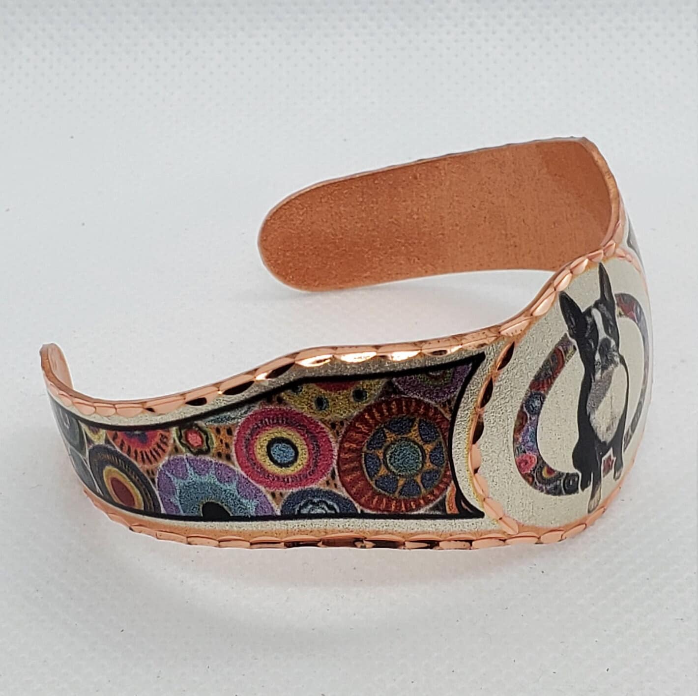 BR - Boston Terrier Bracelet - Beautiful adjustable COPPER cuff bracelet.