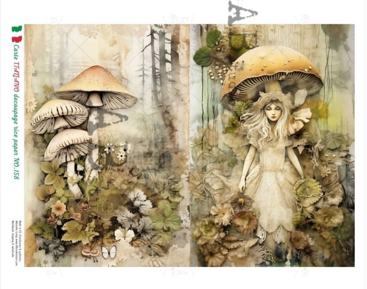 A4 Mushroom Fairy Rice Paper