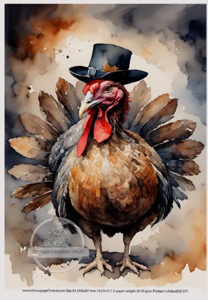 A4 Turkey Day Duo Thanksgiving Rice Paper - Fall, Autumn