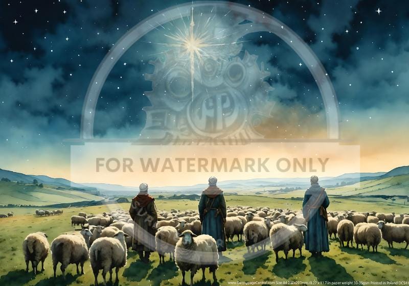 A4 Christmas Star Rice Paper - Christmas, Nativity