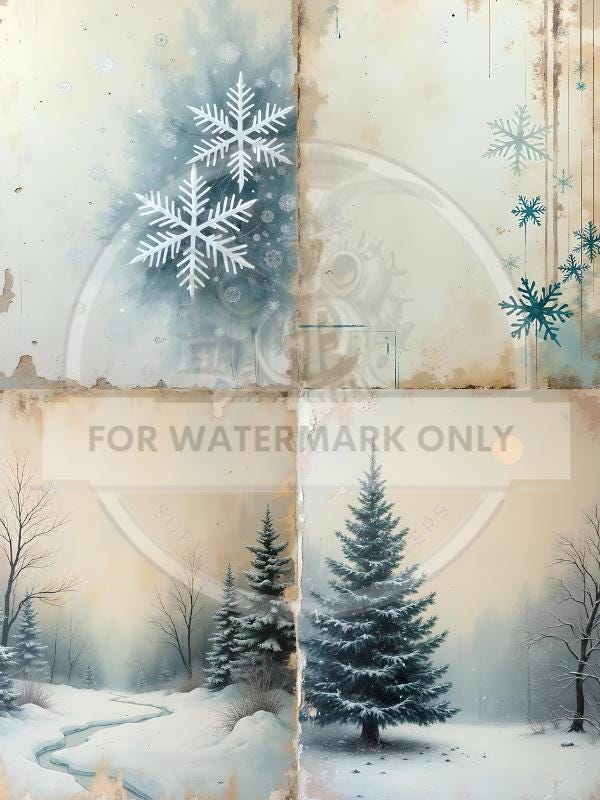 A4 Vintage Winter Background Rice Paper