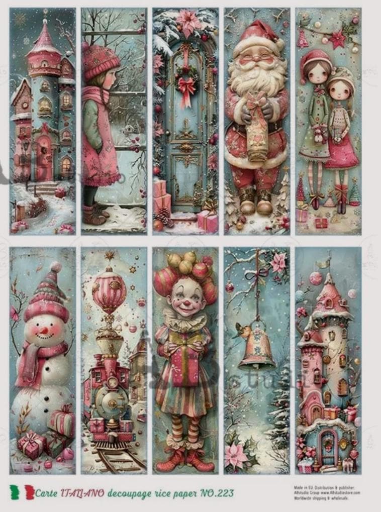A4 Christmas 10 Rectangles Carte Italiano