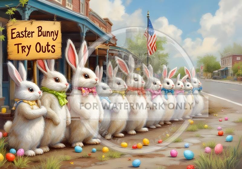 A4 Easter Bunny Tryouts Rice Paper