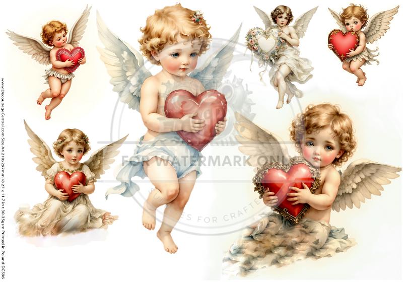 A4 Cupid Angel Valentine Rice Paper
