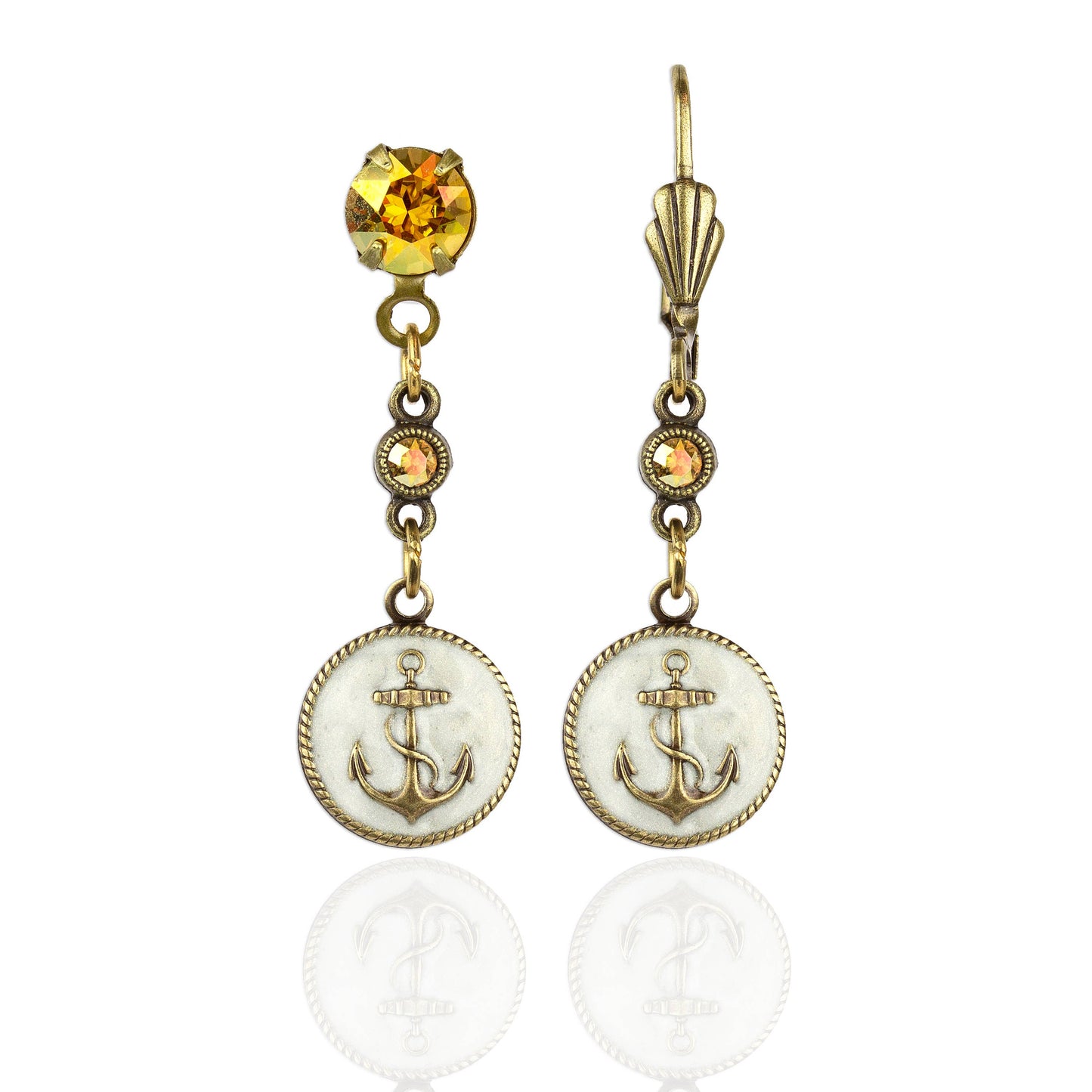 Catalina Crystal Anchor Earrings