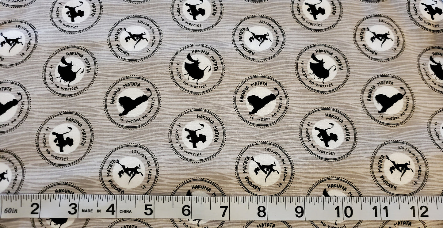 Lion King Medallions Disney Fabric by the half yard. 100% Cotton.