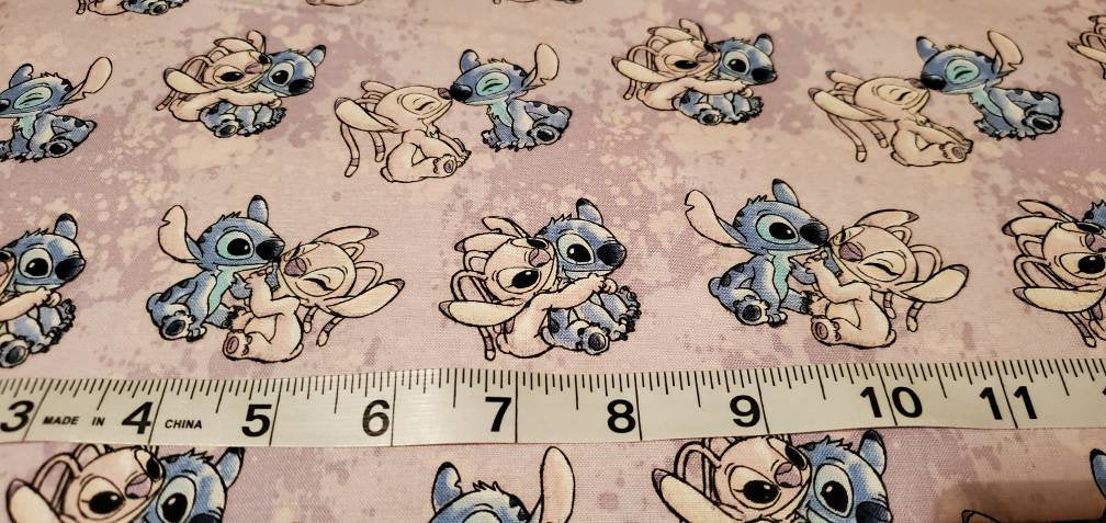 Stitch and Angel watercolor Fabric by the half yard. 100% Cotton. STITCH ANGEL 626