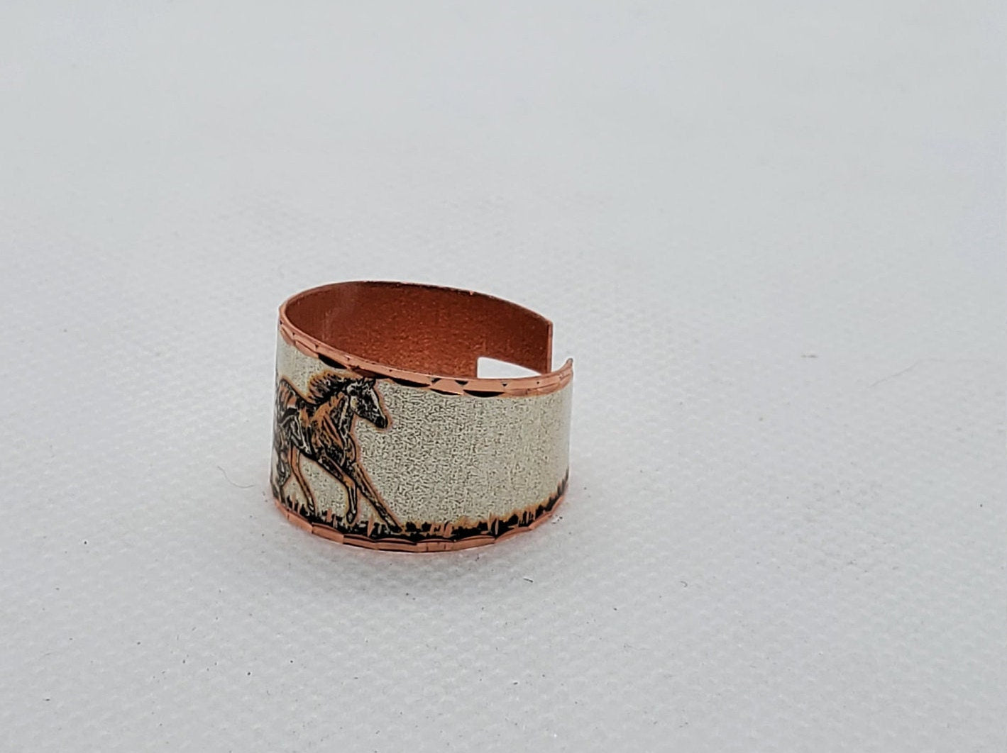 RI -Foal & Horse Ring - Beautiful adjustable COPPER ring.