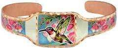 BR - Hummingbird - Beautiful adjustable COPPER cuff bracelet.