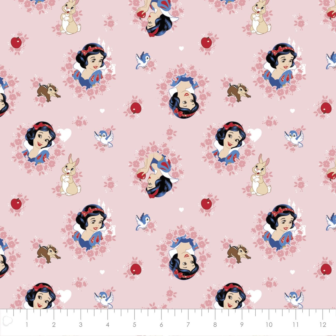 Forever Princess- Snow White in Wreaths Fabric by the half yard. 100% Cotton. SNOW WHITE PRINCESS