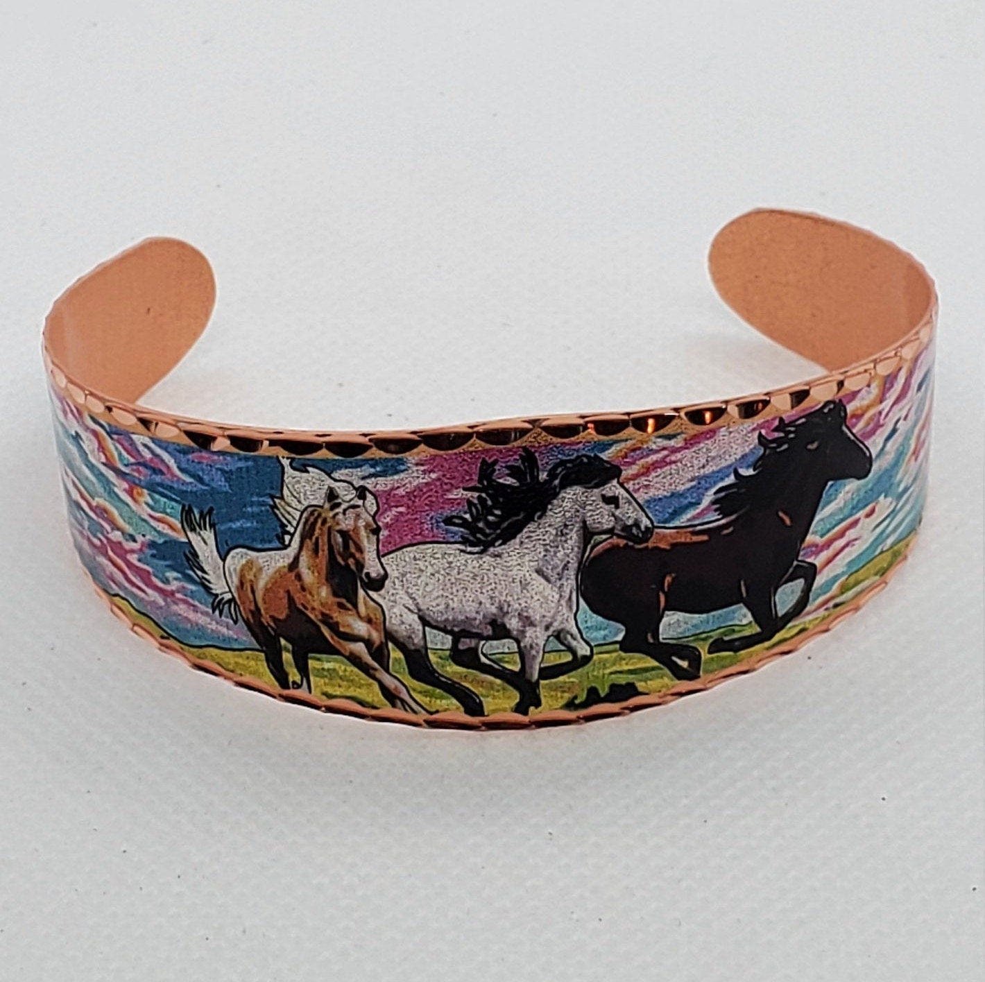 BR - Wild Horses - Beautiful adjustable COPPER cuff bracelet.