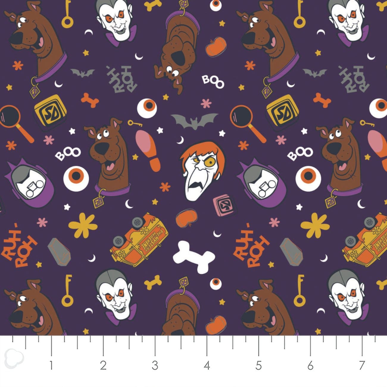Scooby Doo Monsters Halloween Fabric by the half yard. 100% cotton.