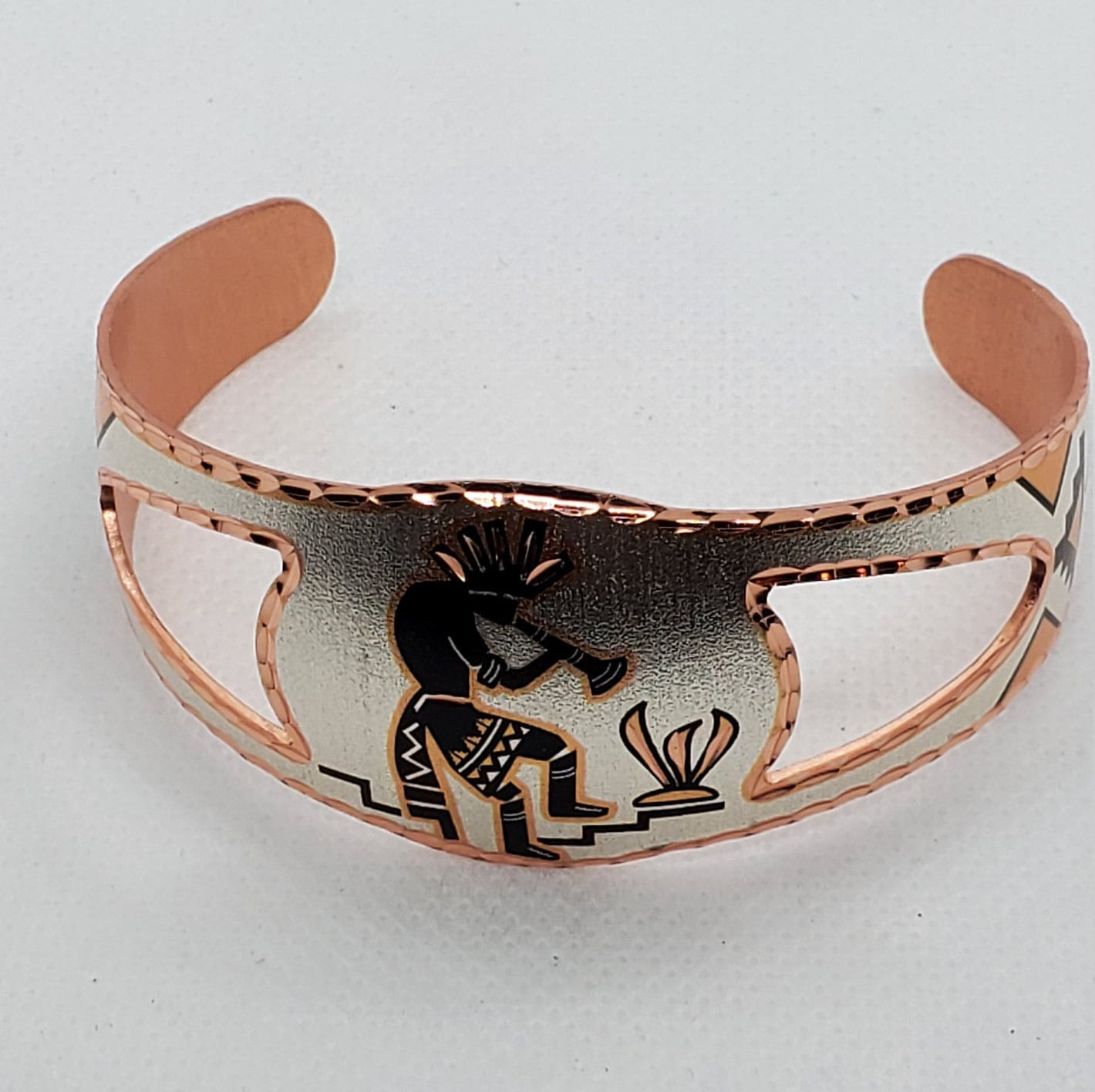BR - Kokopelli Bracelet - Beautiful adjustable COPPER cuff bracelet.