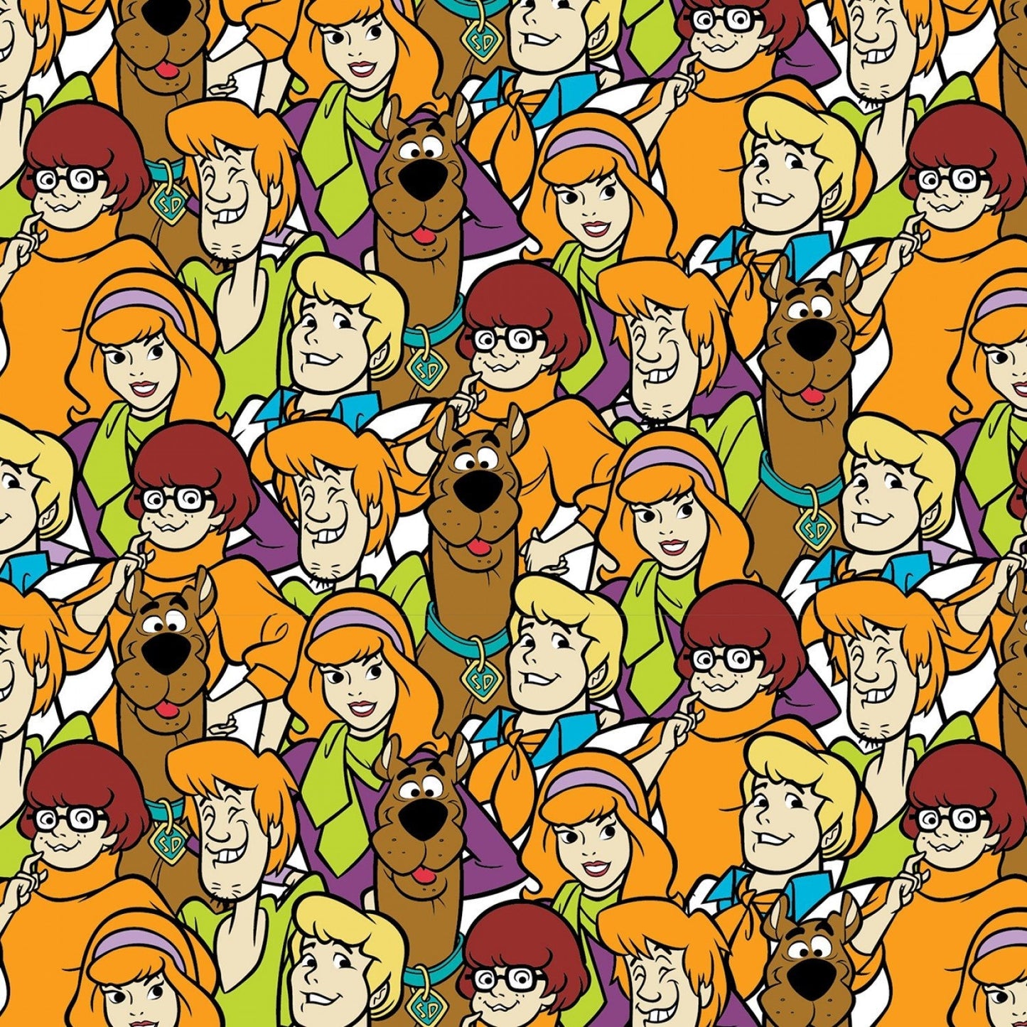 Scooby Doo and the gang Fabric by the half yard. 100% cotton.