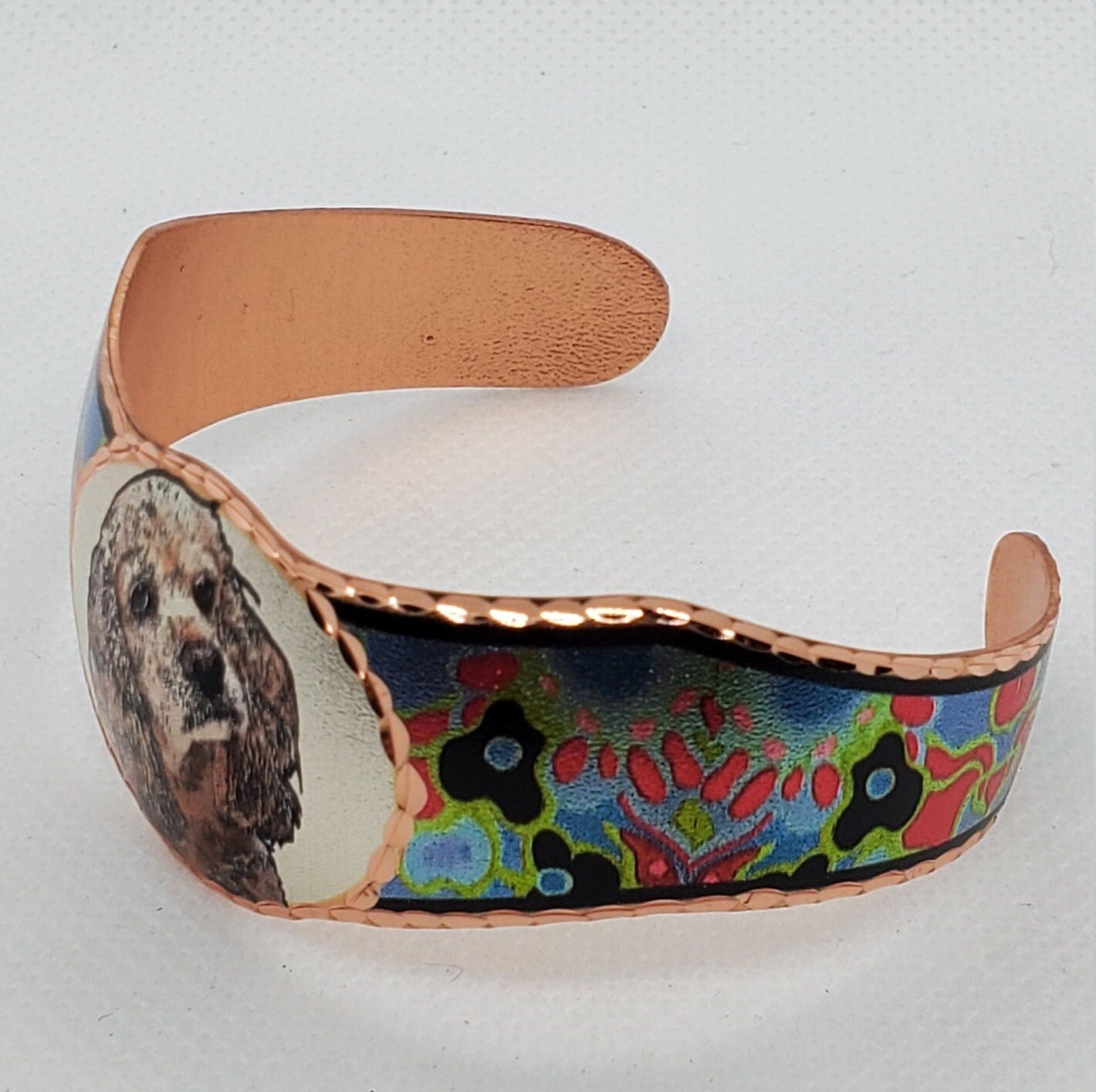 BR - Cocker Spaniel Bracelet - Beautiful adjustable COPPER cuff bracelet.