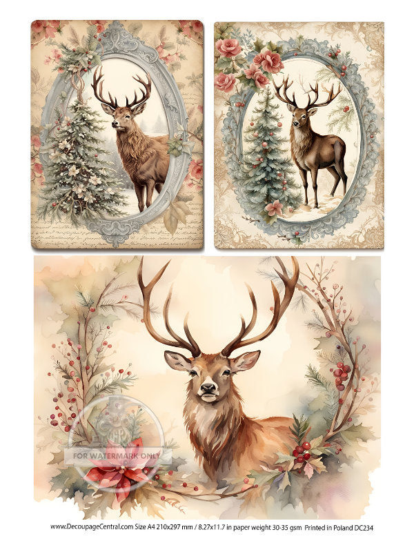 A4 Holiday Stag Rice Paper