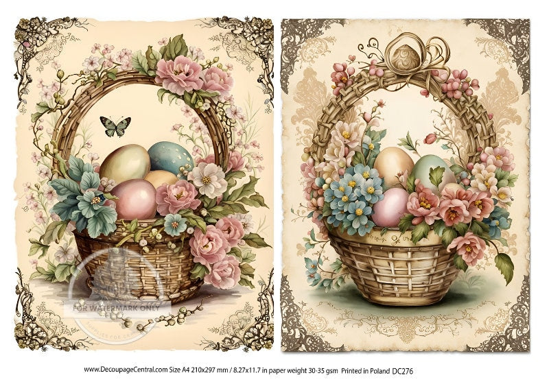 A4 Easter Egg Baskets Rice Paper