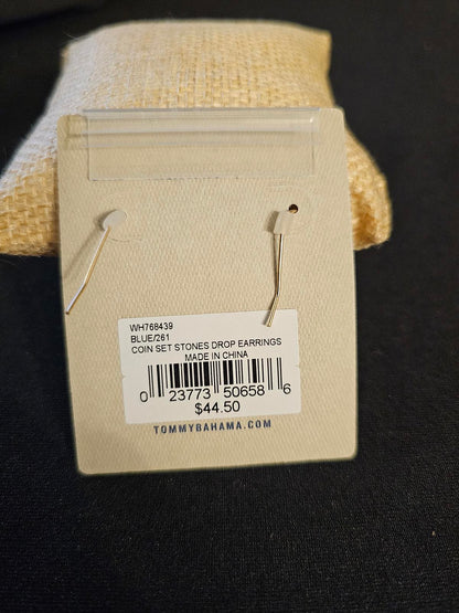 Tommy Bahama Coin Set Drop Earrings with Stones