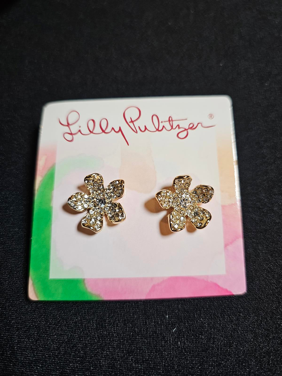 Lilly Pulitzer Glitter Flower Stud Earrings