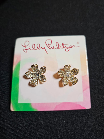 Lilly Pulitzer Glitter Flower Stud Earrings