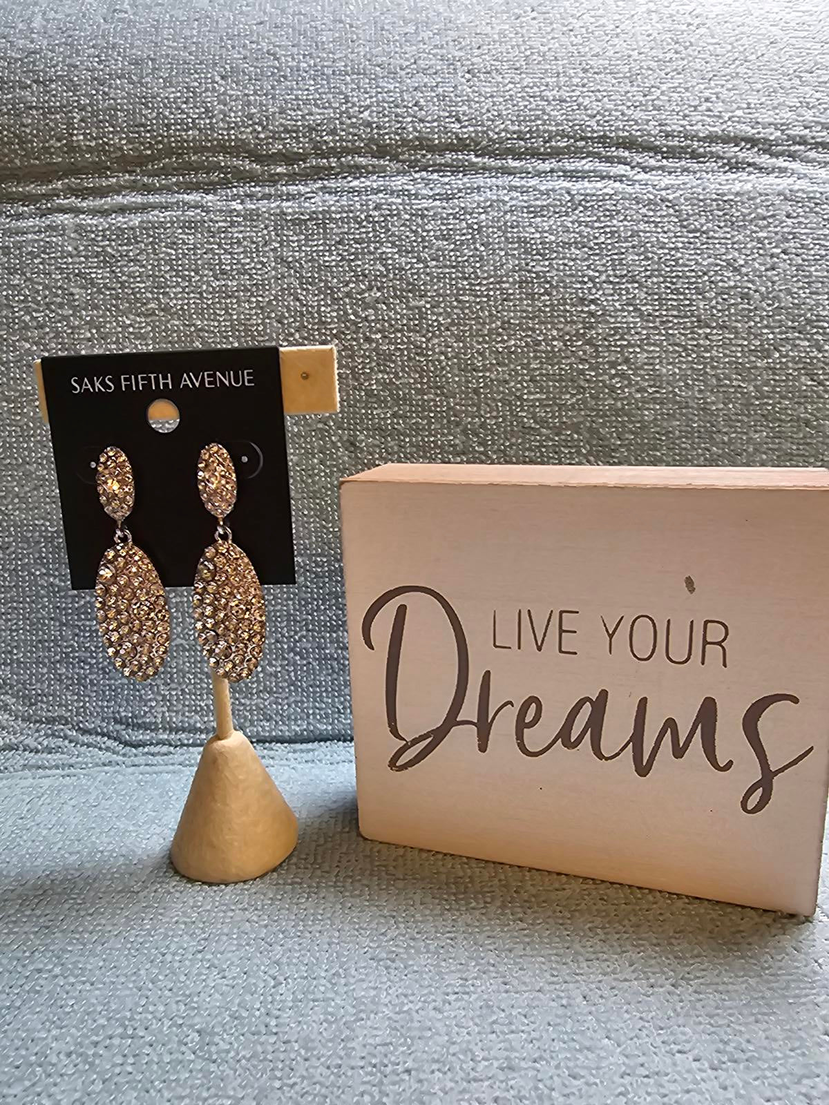 Stunning Saks Fifth Avenue Crystal Drop Earrings