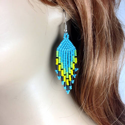 New Handmade Black Blue Turtle Long Necklace Earring Set