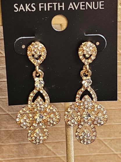 Saks Fifth Avenue Elegant Floral Drop Earrings