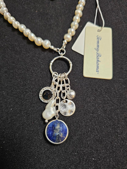 Stunning Tommy Bahama Pearl & Gemstone Necklace