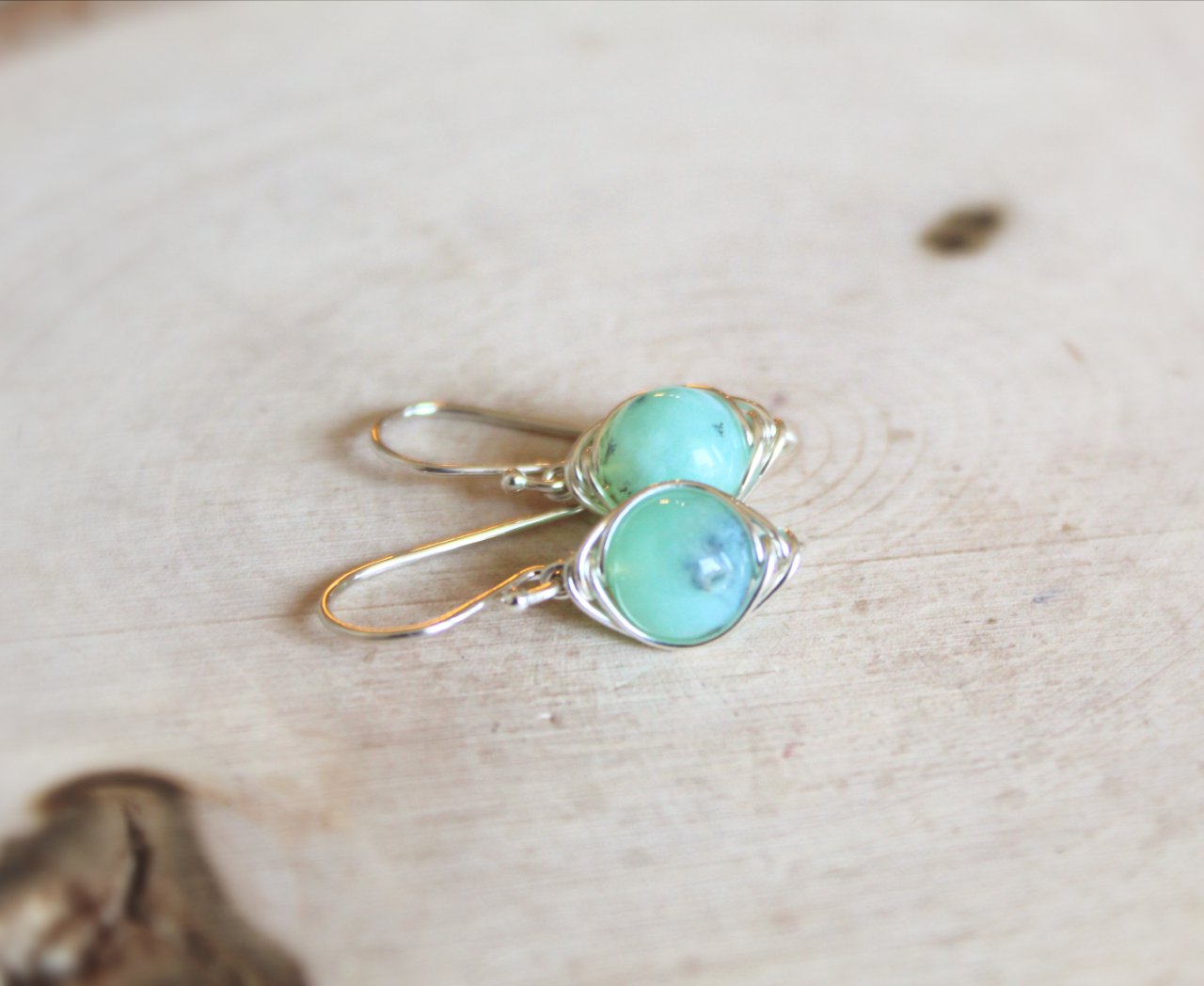 Chrysoprase Earrings, 14k Gold Filled or Sterling Silver