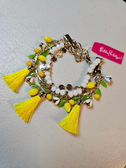 Lilly Pulitzer Vibrant Lemon Tassel Bracelet