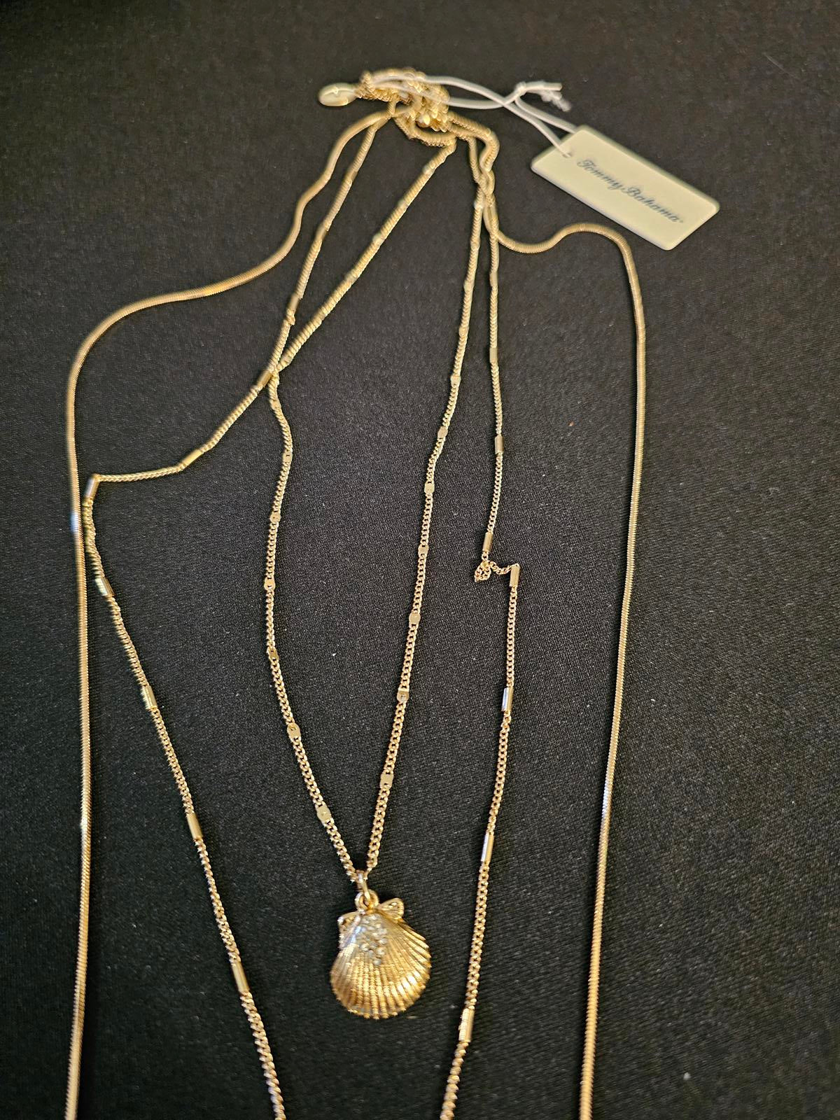 Elegant Tommy Bahama Layered Shell and Starfish Necklace Set