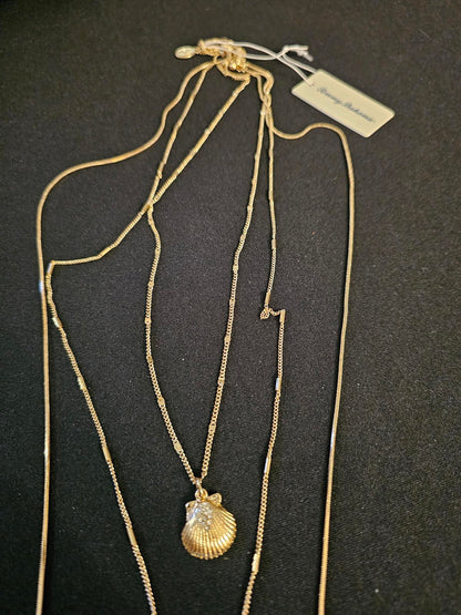 Elegant Tommy Bahama Layered Shell and Starfish Necklace Set