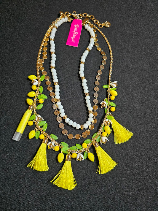 Lilly Pulitzer Vibrant Multi-Layered Necklace with Tassels