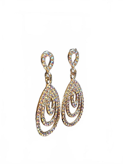 Elegant Teardrop Shimmer Earrings with Rhinestones