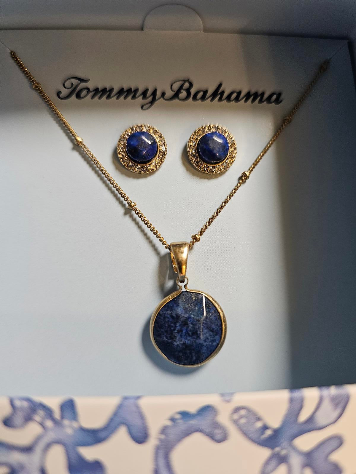 Tommy Bahama Lapis Necklace & Earrings Set