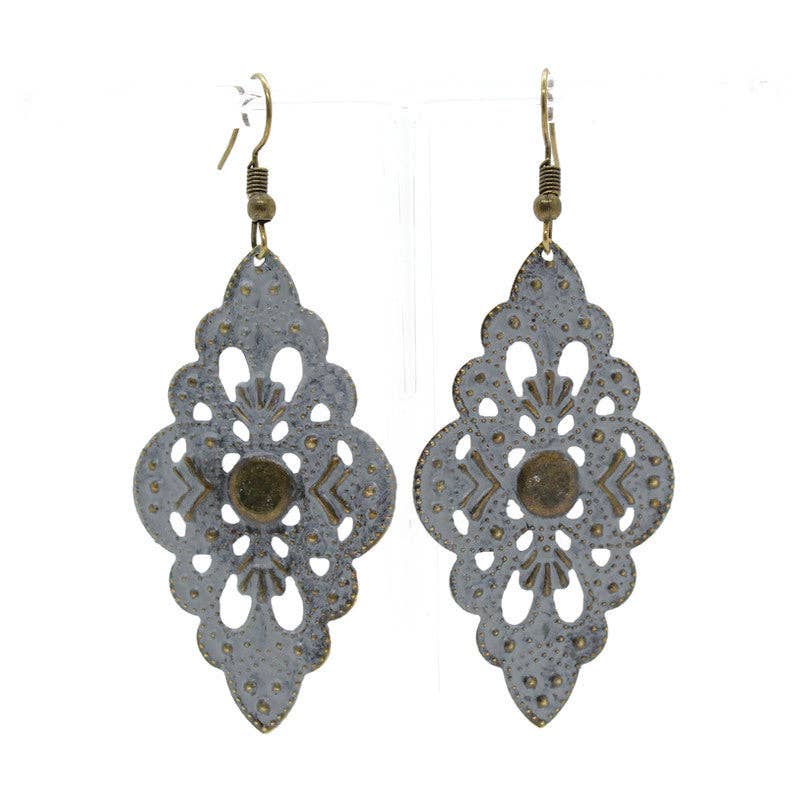 Center Earrings  - Lightweight Colorful Filigree Earrings