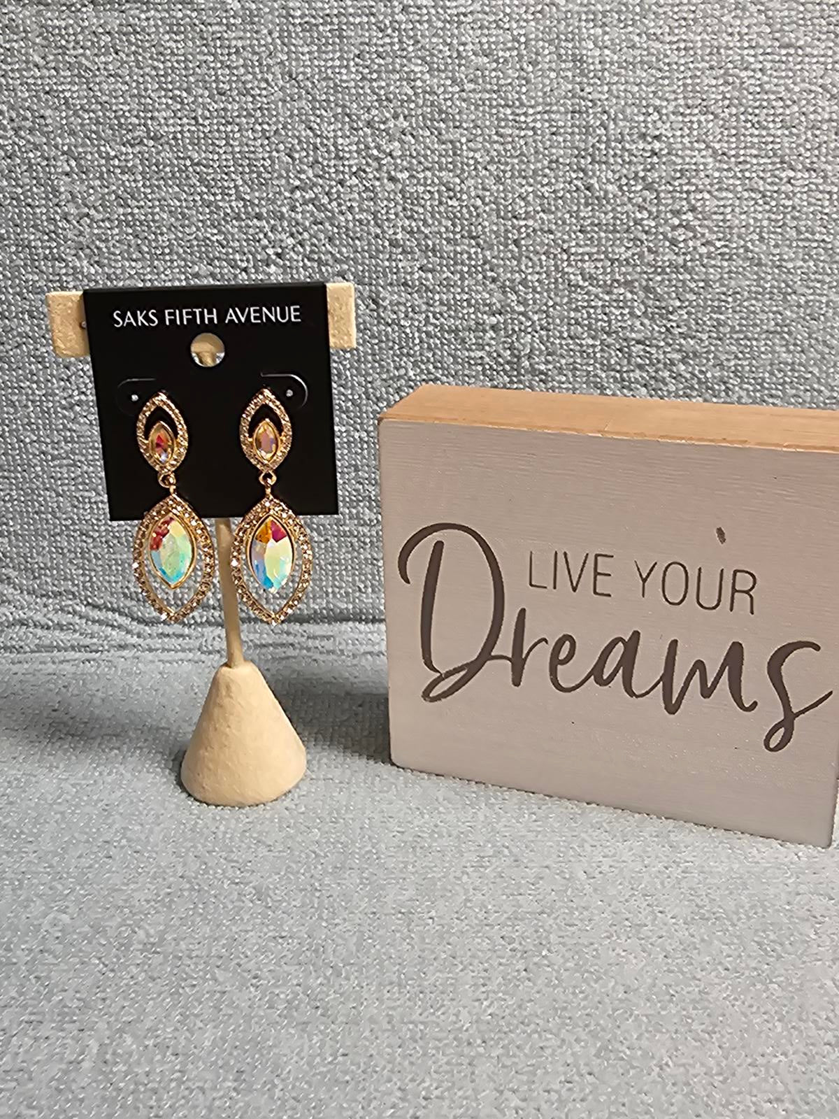 Saks Fifth Avenue Stunning Crystal Drop Earrings