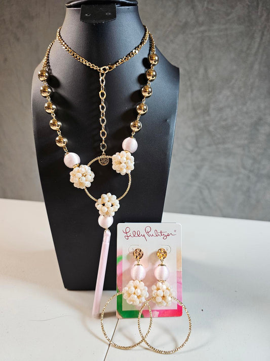 Lilly Pulitzer Flower Necklace & Earring Set