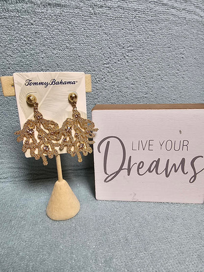 Tommy Bahama Coral Drop Earrings with Crystals