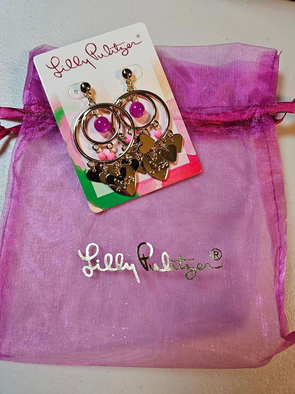 Lilly Pulitzer Heart Dangle Earrings