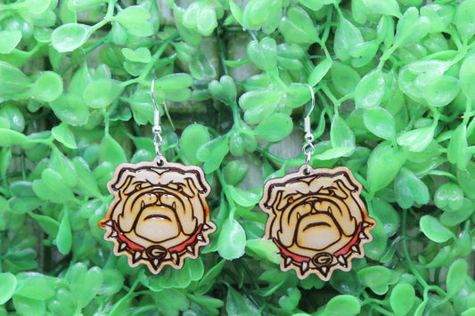 Hylidae Boutique - Georgia Bulldogs • Wood Dangle Earrings