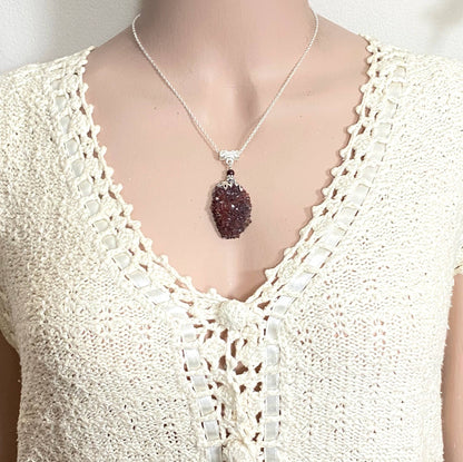 Auralite 23 Pendant, Cluster Healing Energy Necklace, Rare