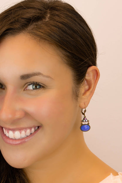 Opulent Sunset Blue Crystal Earrings